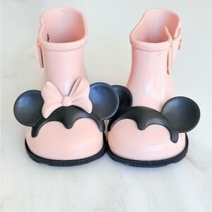 Mini Melissa Pink Boots with Mickey and Minnie